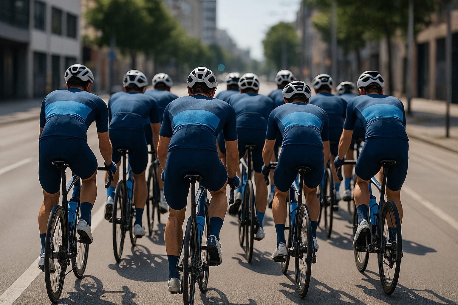 de dos et sur le vélo comme un peloton 